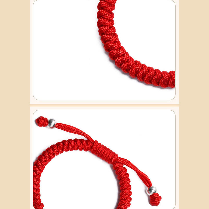 Buddha Stones 925 Sterling Silver Chinese Lock Charm Multicolored Red String Protection Handmade Braided Kids Bracelet - image 11