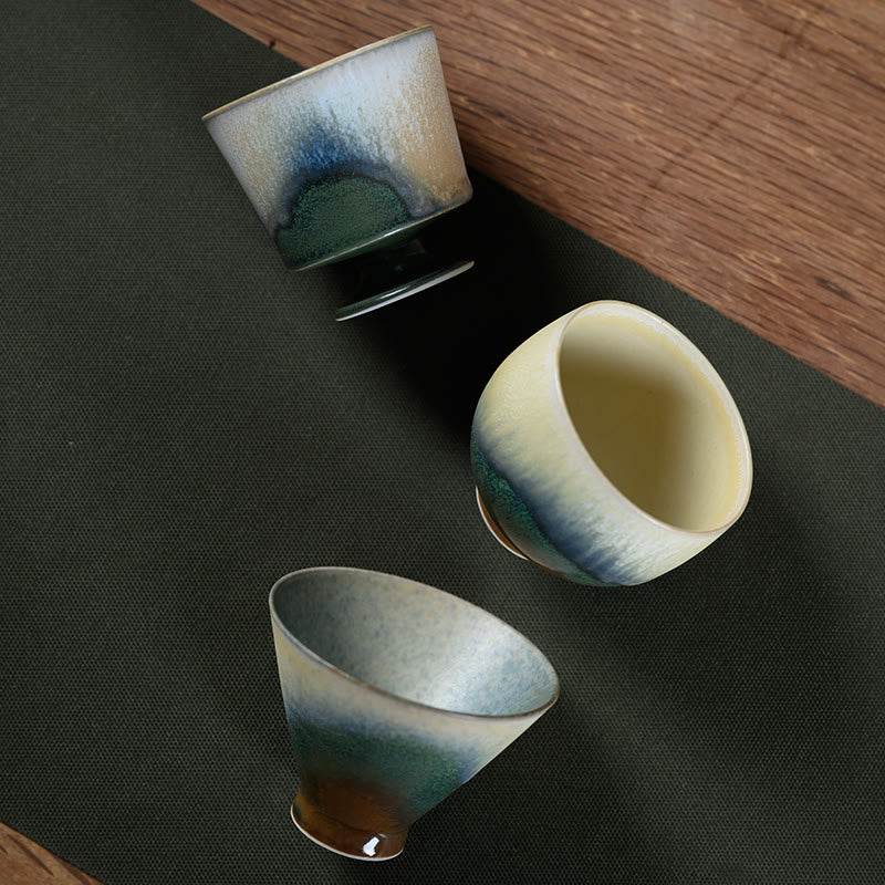 Buddha Stones Vintage Furnace Transmutation Kiln Porcelain Teacup Kung Fu Tea Cup - image 1