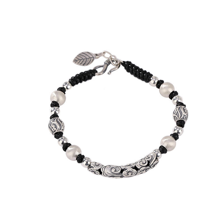 Buddha Stones Tibet Handmade Copper 999 Sterling Silver Auspicious Cloud Wealth String Bracelet - image 19