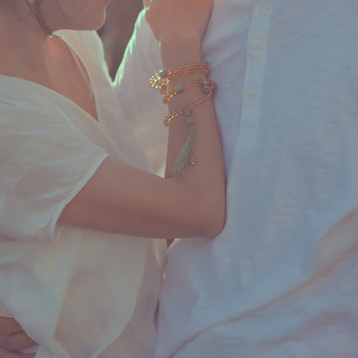 Buddha Stones 108 Mala Beads 925 Sterling Silver Citrine Sandalwood Turquoise Protection Prosperity Bracelet - image 6