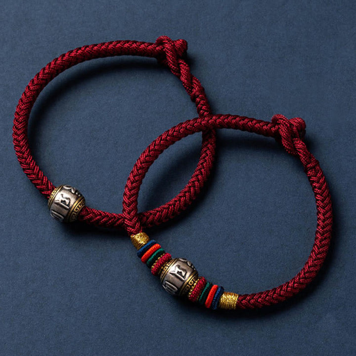 Buddha Stones 925 Sterling Silver Tibet Handmade Om Mani Padme Hum Luck Protection King Kong Knot Braided Bracelet - image 17