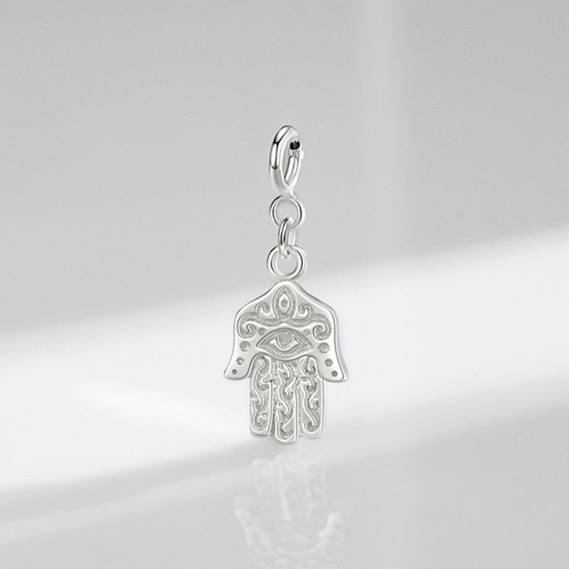 925 Sterling Silver Evil Eye Hamsa Symbol Prosperity Luck Chain Necklace Pendant - image 7