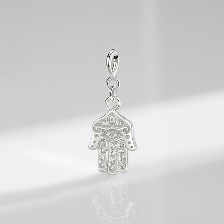 925 Sterling Silver Evil Eye Hamsa Symbol Prosperity Luck Chain Necklace Pendant - image 7