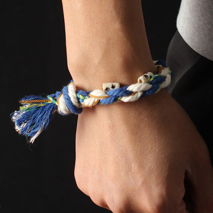 Buddha Stones Tibetan Zakiram Goddess of Wealth Bead Engraved Handmade Luck Bracelet - image 16
