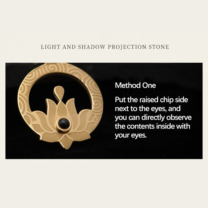 Buddha Stones Lotus Titanium Steel Enlightenment Projection Shurangama Mantra Necklace Pendant - image 6