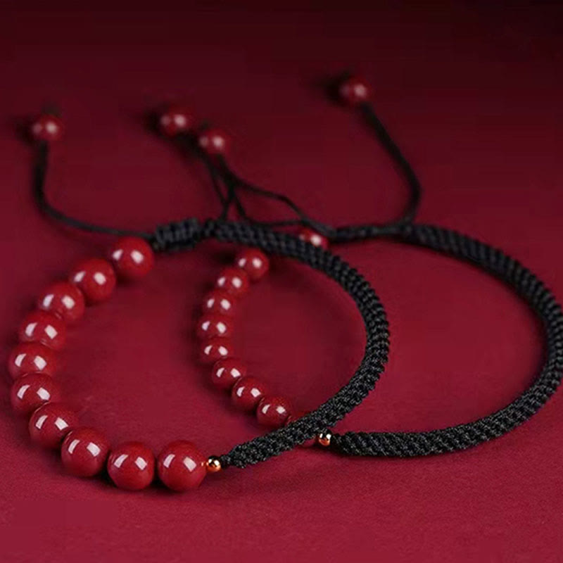 Buddha Stones Natural Cinnabar King Kong Knot Blessing String Bracelet - image 20