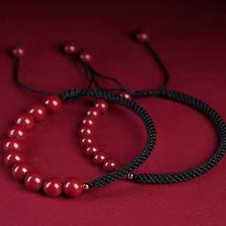 Buddha Stones Natural Cinnabar King Kong Knot Blessing String Bracelet - image 20