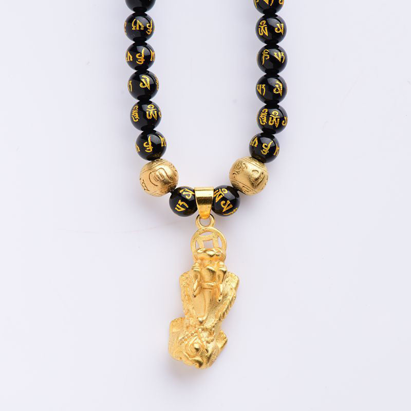 FengShui Obsidian PiXiu Wealth Necklace - image 2
