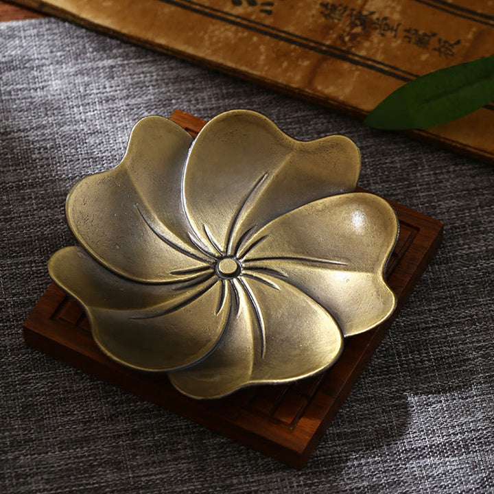 Buddha Stones Lotus Dragon Phoenix Eight Auspicious Symbols Zinc Alloy Incense Stick Holder Healing Incense Burner Decoration - Lotus Bronze(Without Incense Hole) - image 13