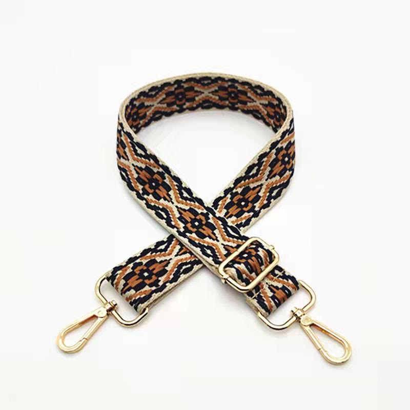 Buddha Stones Multicolor Embroidered Shoulder Bag Straps - Brown Black Beige - image 11