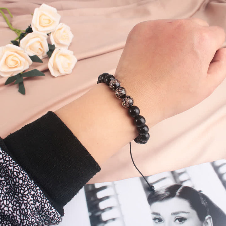 Buddha Stones Black Obsidian Luminous Glowstone Strength Bracelet - image 6