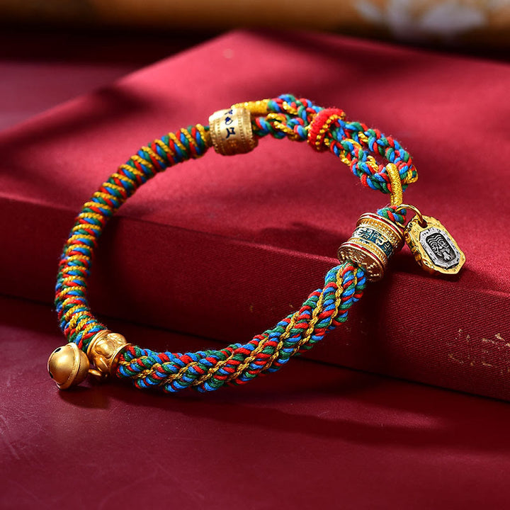 Buddha Stones Tibetan Om Mani Padme Hum Carved Zakiram Goddess of Wealth Charm Amulet Bracelet - image 4
