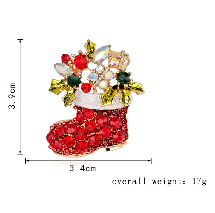 Christmas Multi-Colored Rhinestone Crystal Brooch Pin - image 12