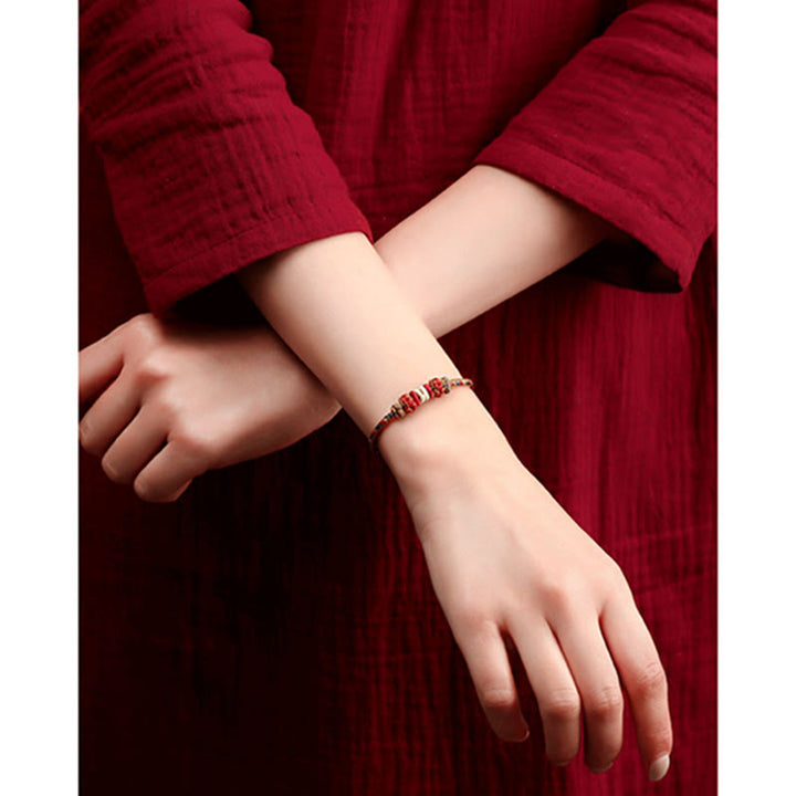 Buddha Stones Handmade Dunhuang Color Luck Braid String Bracelet - image 13