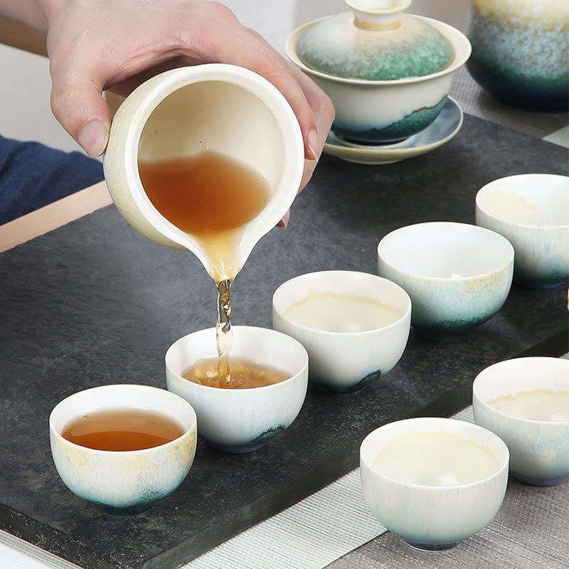 Buddha Stones Creative Green Ceramic Teacup Kung Fu Tea Cups - image 17