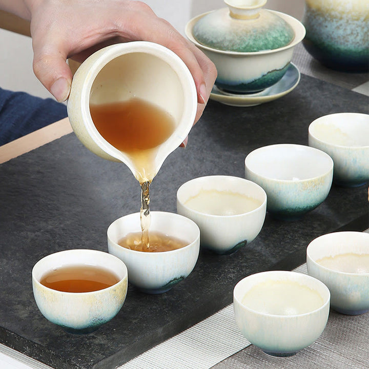 Buddha Stones Creative Green Ceramic Teacup Kung Fu Tea Cups - image 17