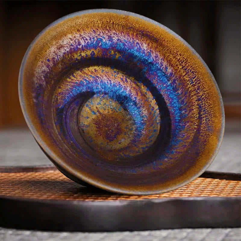 Buddha Stones Chinese Jianzhan Colorful Milky Way Glaze Ceramic Teacup Tenmoku Kung Fu Tea Cup - image 2