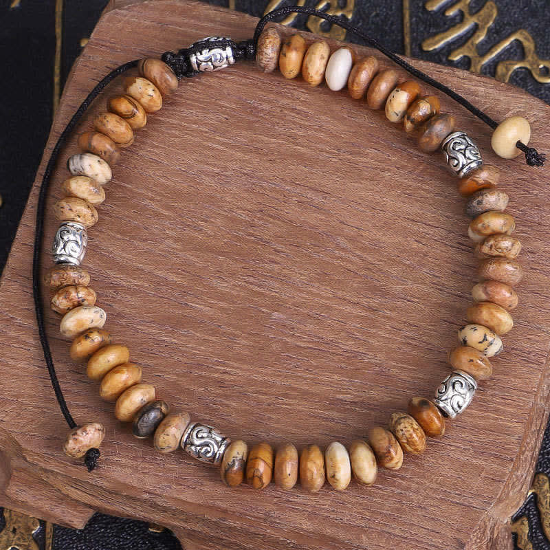 Buddha Stones Picture Jasper Positive Beads String Bracelet - image 5