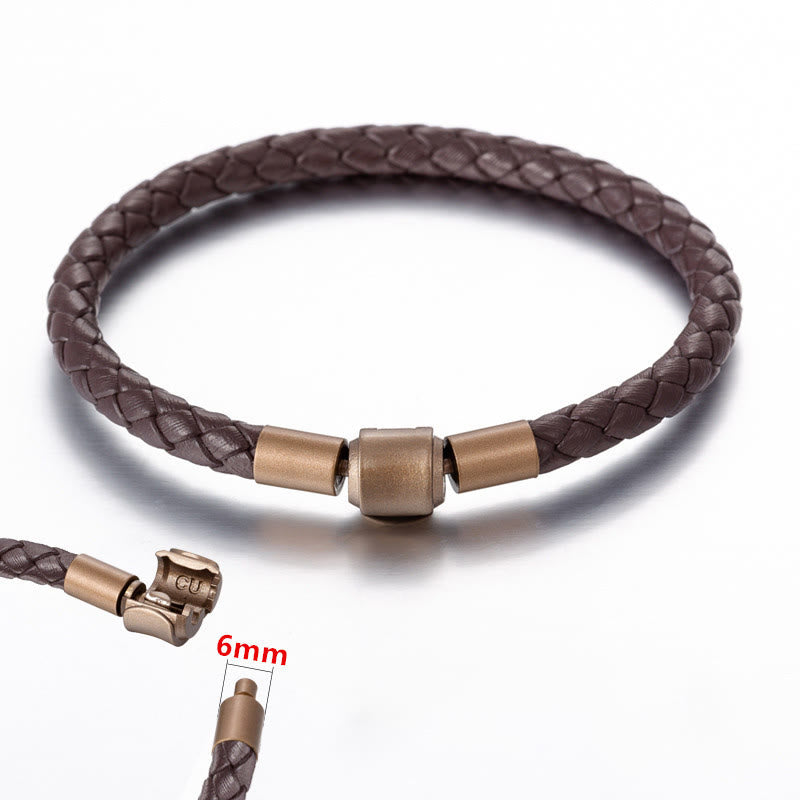 Buddha Stones Vintage Leather Rope Luck Braid String Bracelet - 5mm Brown 21cm - image 13