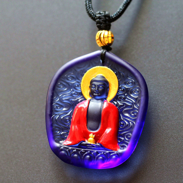 Buddha Stones Tibet Medicine Buddha Liuli Crystal Compassion Necklace Pendant - Medicine Buddha - image 7