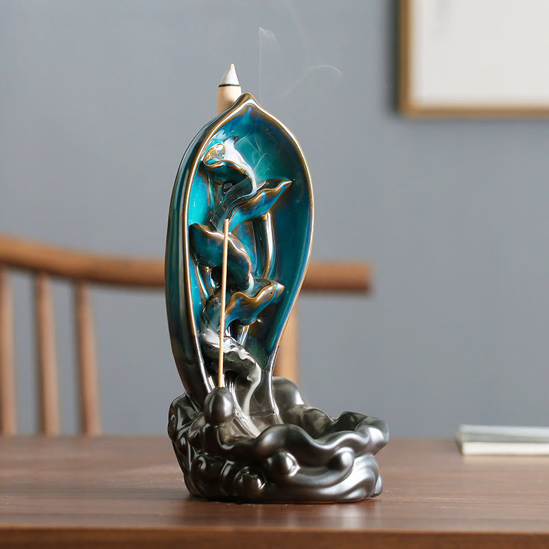 Buddha Stones Waterfall Incense Burner Backflow Incense Holder - image 0