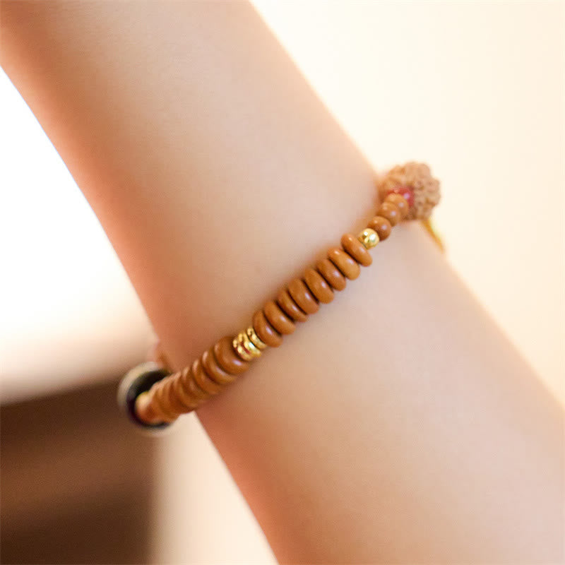 Buddha Stones Tibetan Bodhi Seed Black Onyx Smoky Quartz Om Mani Padme Hum Fu Character Wealth Bracelet - image 4
