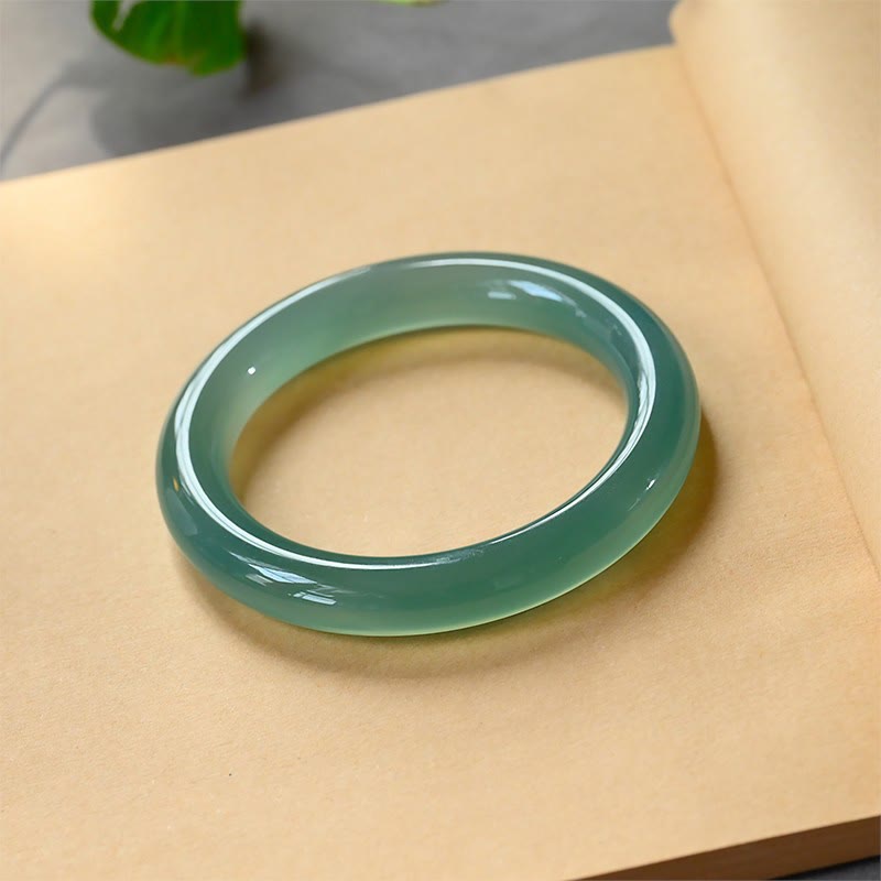 Buddha Stones Natural Green Chalcedony Strength Bangle Bracelet - 62mm - image 8