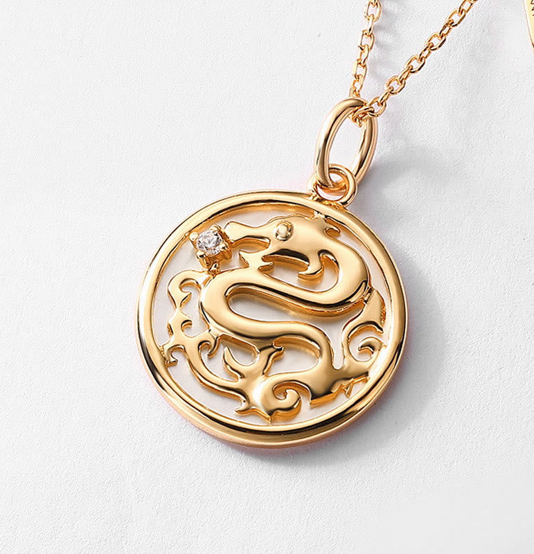 ❗❗❗A Flash Sale- Buddha Stones 925 Sterling Silver Tridacna Stone Year of the Dragon Fu Character Luck Strength Necklace Pendant - image 3