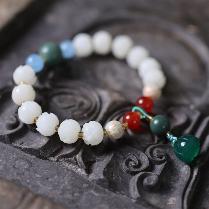 Buddha Stones Bodhi Seed Lotus Bead Carved Peace Harmony Bracelet - image 3