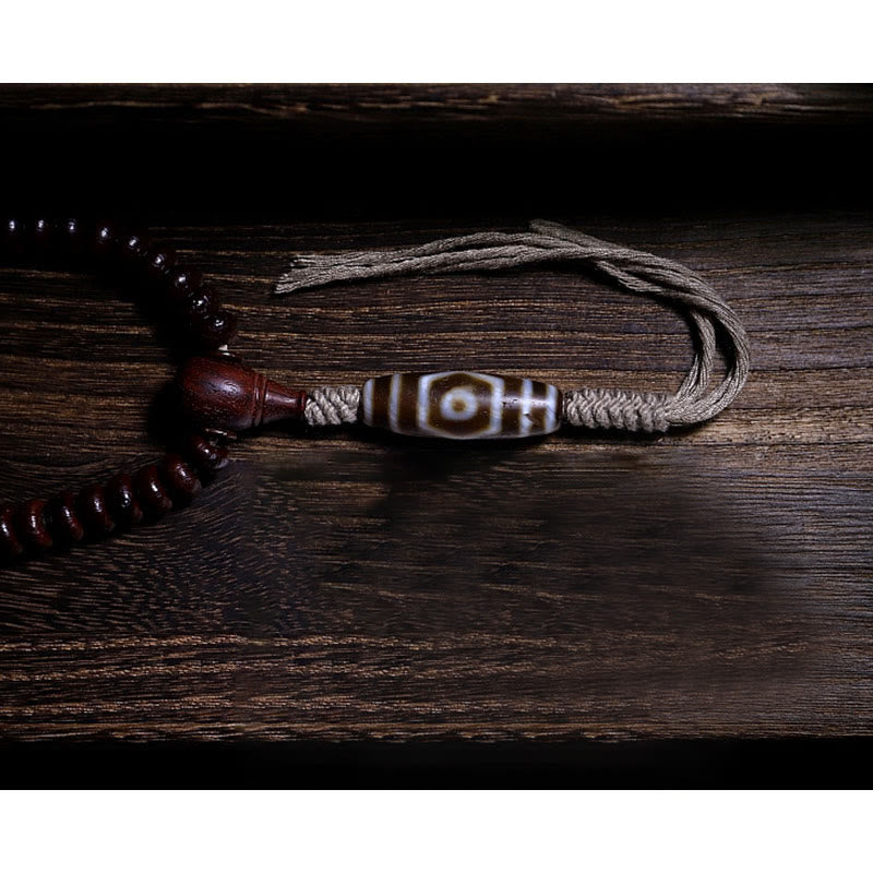 Buddha Stones Natural Tibet 108 Mala Beads Purple Bodhi Seed Three-eyed Dzi Bead Copper Dorje Harmony Bracelet - image 12