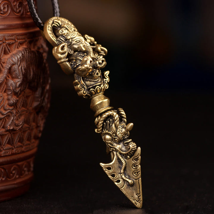 Buddha Stones Tibetan Ganesh Ganpati Elephant God of Wealth Dorje Vajra Spiritual Power Necklace Pendant - image 16