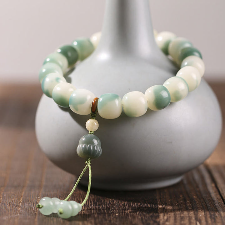 Buddha Stones Gradient Bodhi Seed Nine Tailed Fox Cat Paw Claw Pine Cone Peace Bracelet - Small Pine Cone(Wrist Circumference 16-17cm) - image 15
