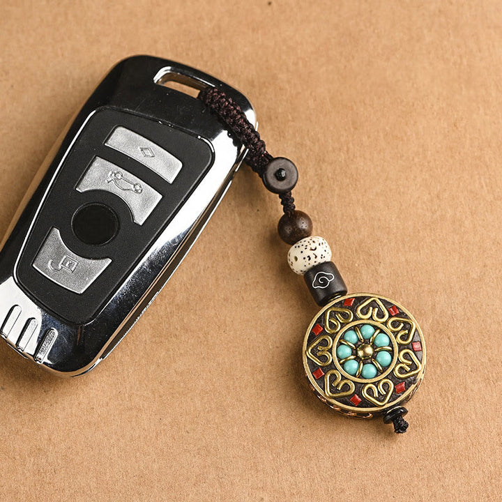 Buddha Stones Tibetan Om Mani Padme Hum Bodhi Seed Peace Key Chain - image 12