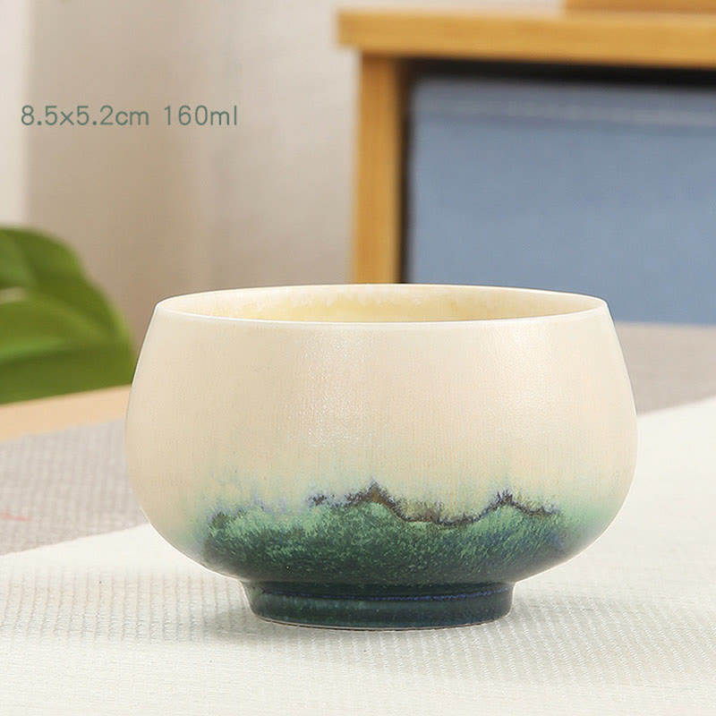Buddha Stones Creative Green Ceramic Teacup Kung Fu Tea Cups - image 5