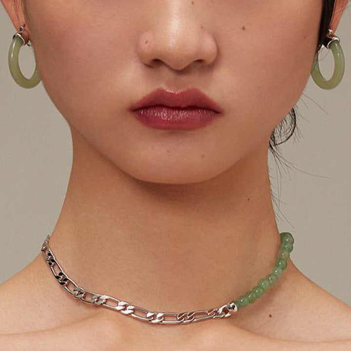 Buddha Stones Round Jade White Jade Prosperity Earrings - image 3