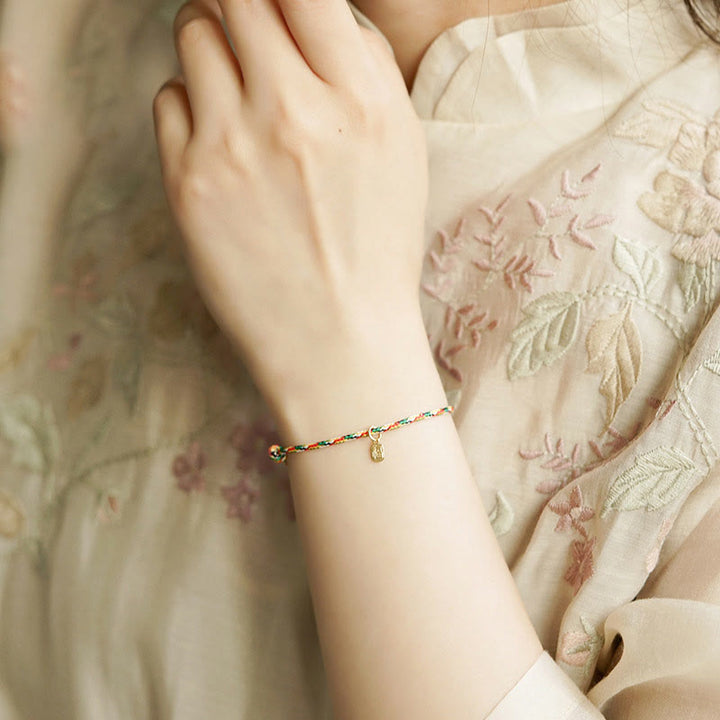 Buddha Stones Auspicious Fu Character Peace And Joy Luck Handmade Multicolored Child Adult Bracelet - image 7