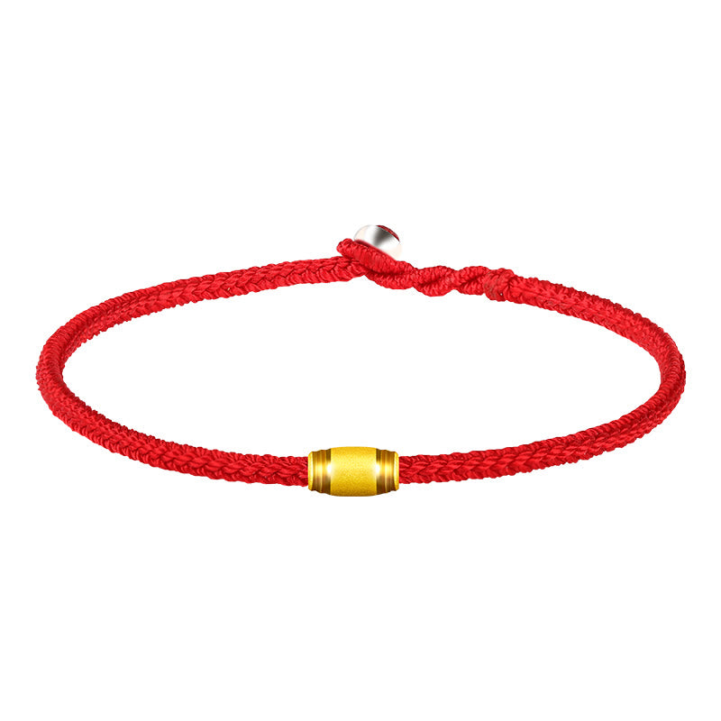 Buddha Stones 999 Gold Lucky Bead Eight Thread Peace Knot Red Rope Bracelet - image 5