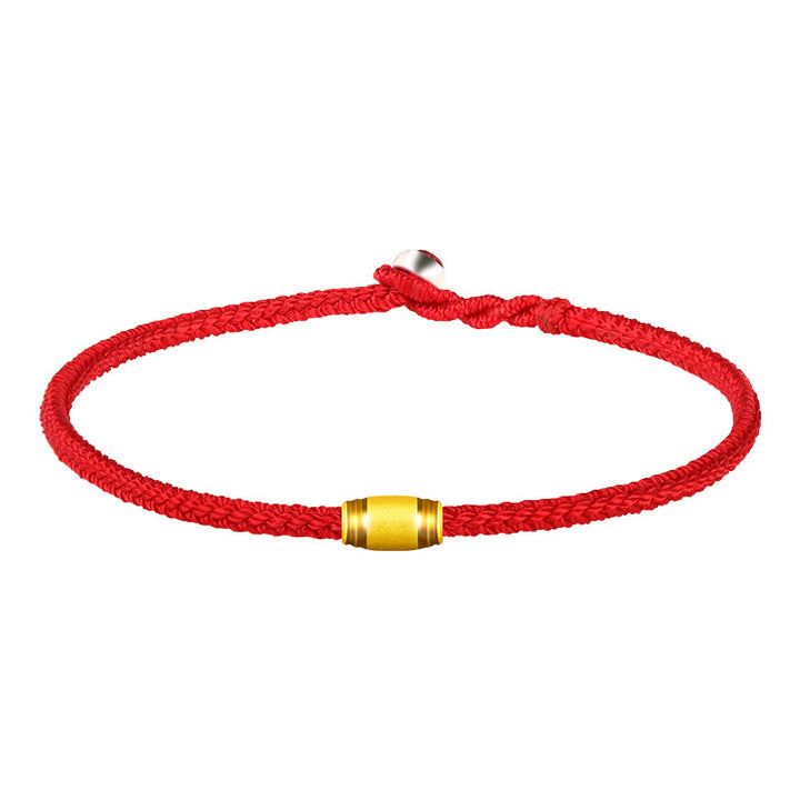 Buddha Stones 999 Gold Lucky Bead Eight Thread Peace Knot Red Rope Bracelet - image 5