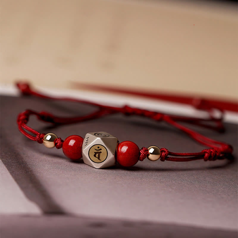 Buddha Stones Handmade 925 Sterling Silver Chinese Zodiac Natal Buddha Cinnabar Calm Braided Bracelet - image 7