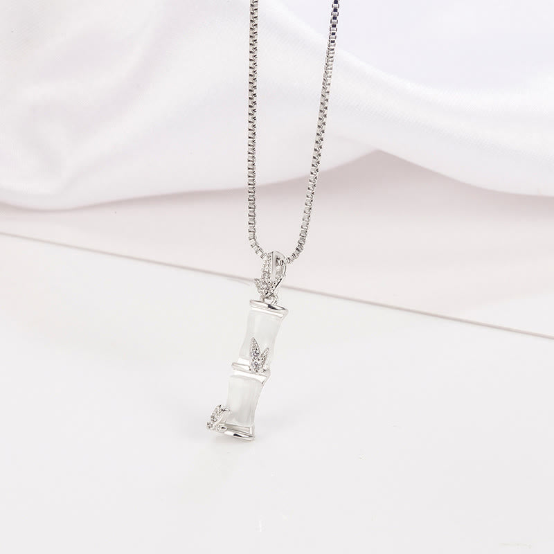 Buddha Stones Chalcedony Bamboo Pattern Harmony Necklace Pendant - image 11