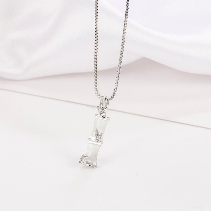 Buddha Stones Chalcedony Bamboo Pattern Harmony Necklace Pendant - image 11