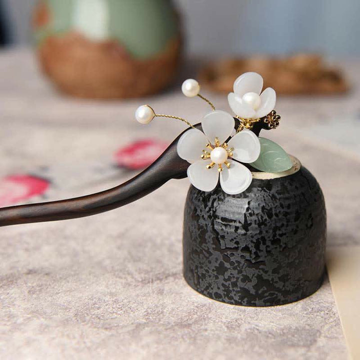 Buddha Stones Ebony Flower Protection Blessing Hairpin Decorations - image 5