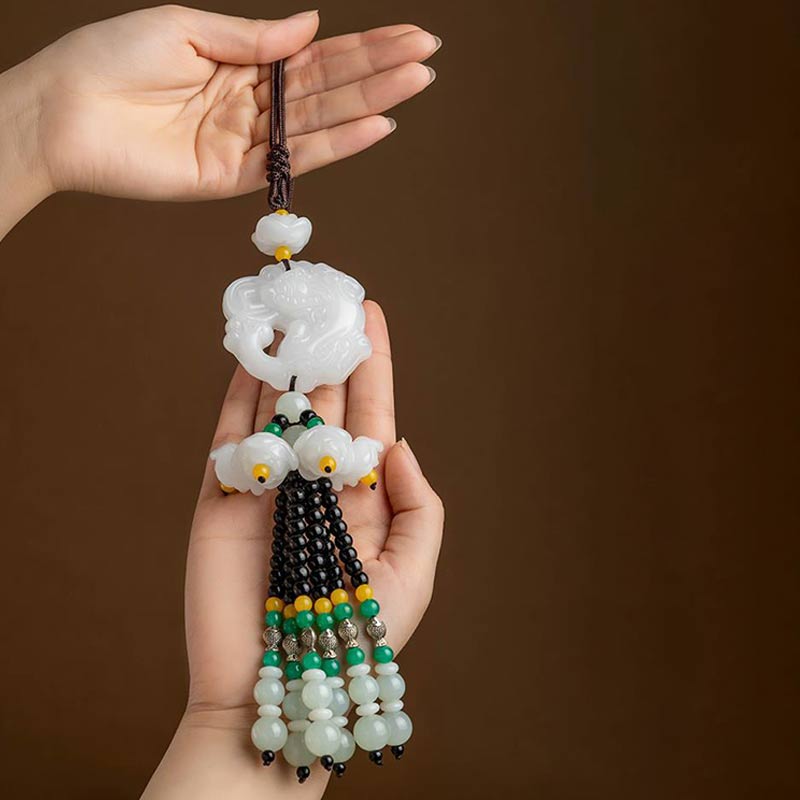 Buddha Stones FengShui Jade PiXiu Blessing Car Pendant Decoration - image 3