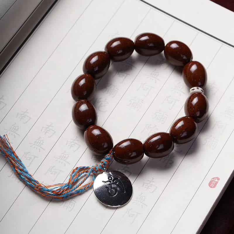 Buddha Stones Tibetan Natural Purple Gold Rat OM Chinese Zodiac Nine Palaces Eight Diagrams Charm Wealth Bracelet - Purple Gold Rat(Wealth♥Blessing)(Wrist Circumference 14-18cm) - image 0