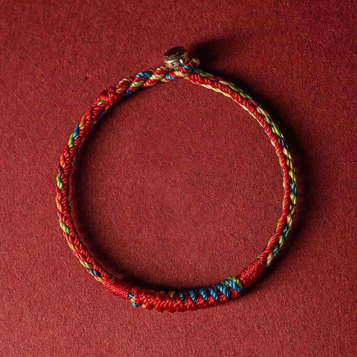 Buddha Stones Handmade Five Color Thread Protection Bracelet - image 3