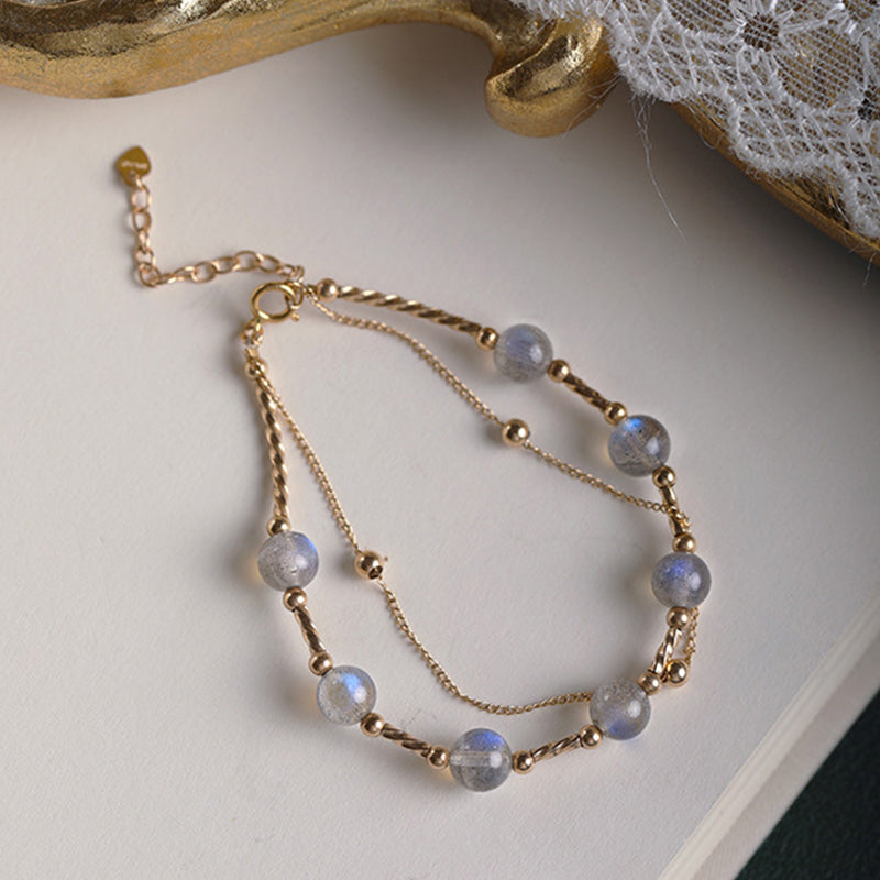 Buddha Stones Moonstone Positive Charming Chain Bracelet - image 1