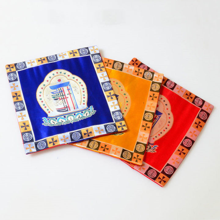 Prayer Altar Mat Man-Bcu Kalachakra Healing Meditation Jacquard Mat - image 17