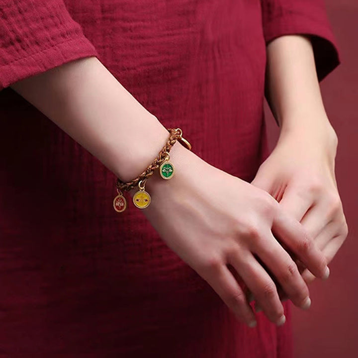 Buddha Stones Tibetan Five God Of Wealth Thangka Luck Braid String Bracelet - image 3