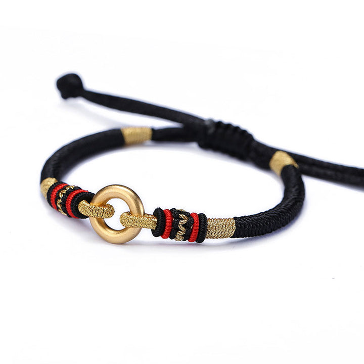 Buddha Stones FengShui Lucky Red String Couple Bracelet - Black (Bracelet Size 14+10cm) - image 5