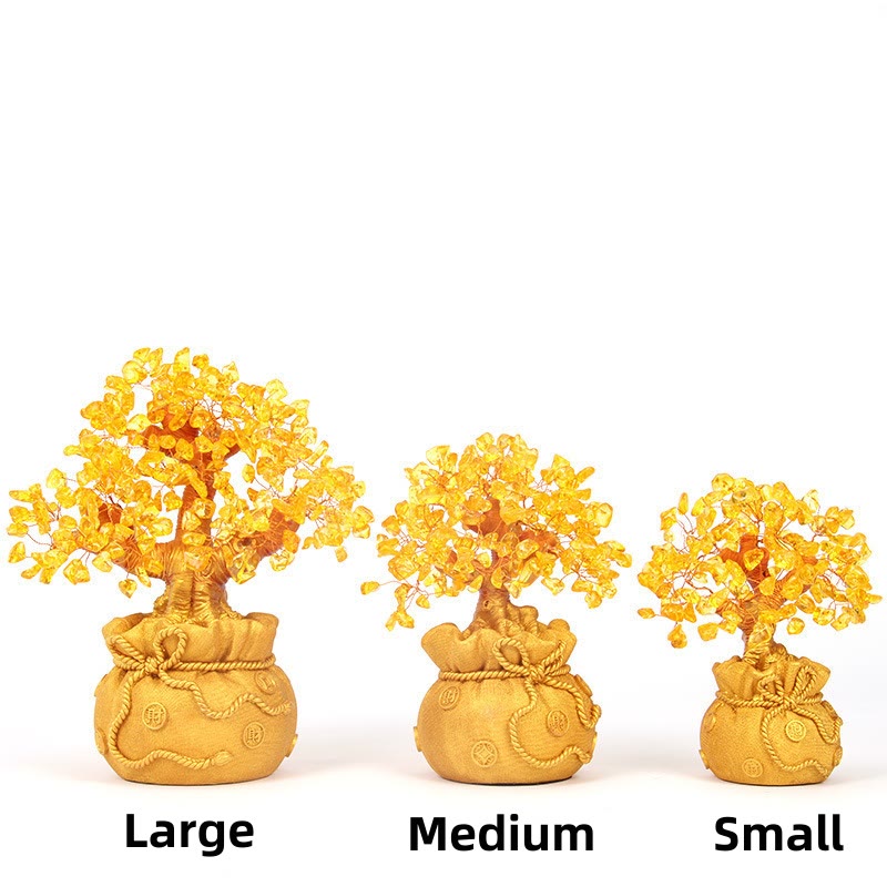 Buddha Stones Natural Citrine Money Tree Gemstone Ornament - Feng Shui for Prosperity - image 11